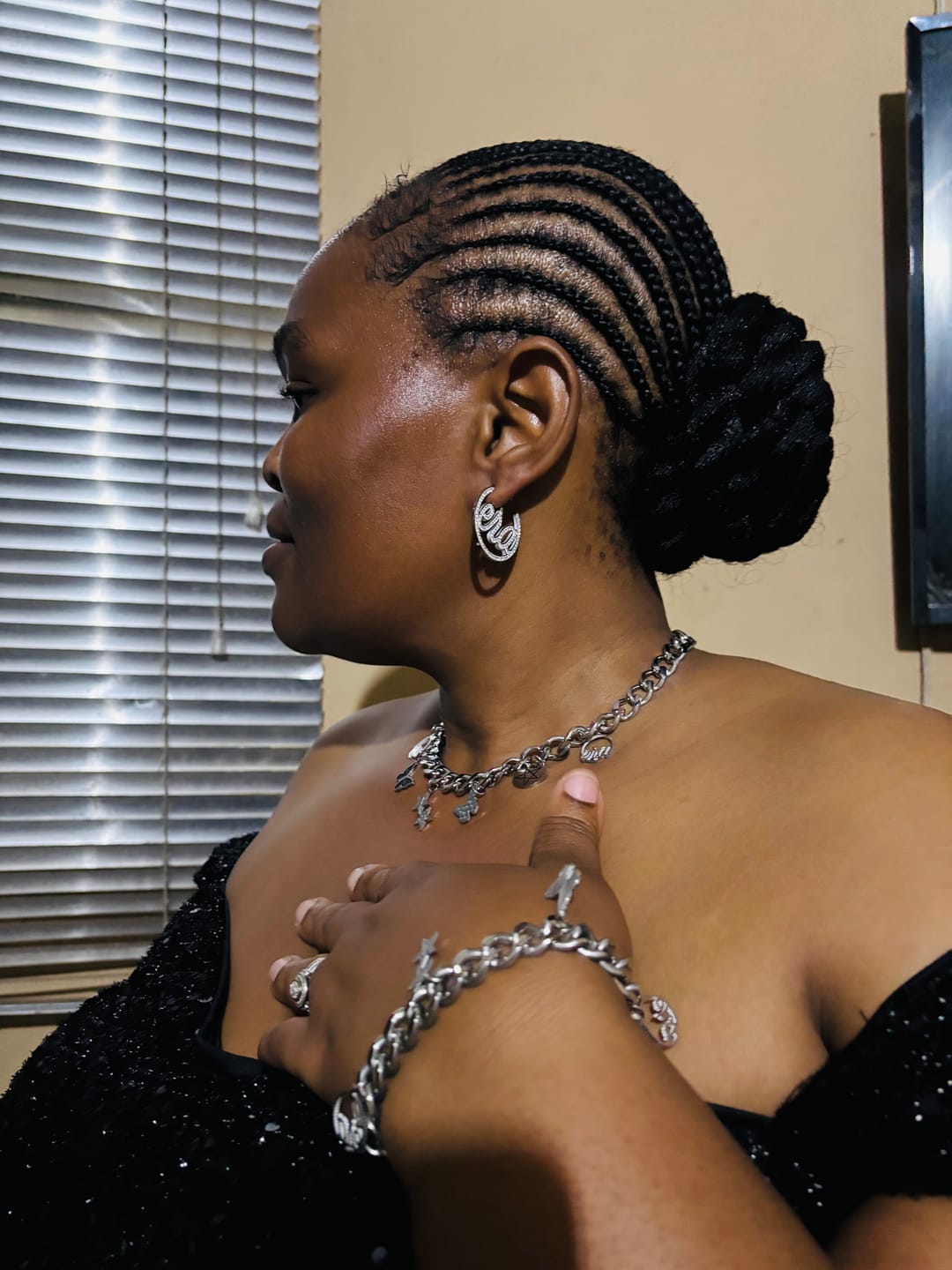 Customer photo review of Silver Luxe Mini Logo Hoops