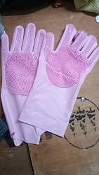 Customer photo review of Silicone Cleaning Gloves - Dishwashing Gloves