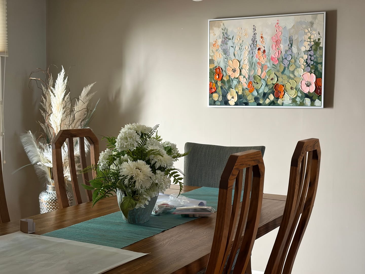 Customer photo review of Colorful Abstract Flower And Tree Textured Canvas Art #MF102