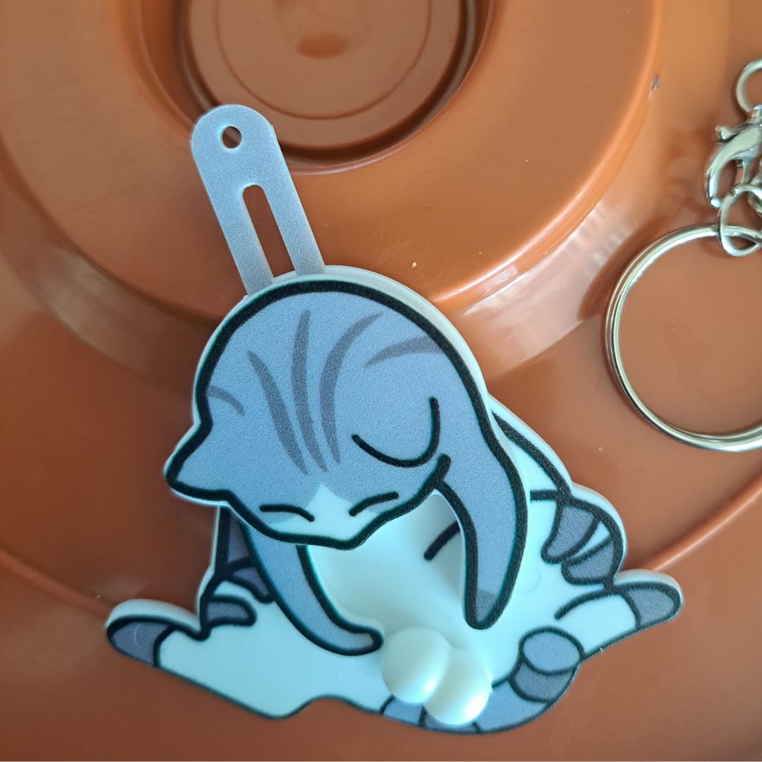 Customer photo review of Mischief Cat - Interactuve Cat Keychain