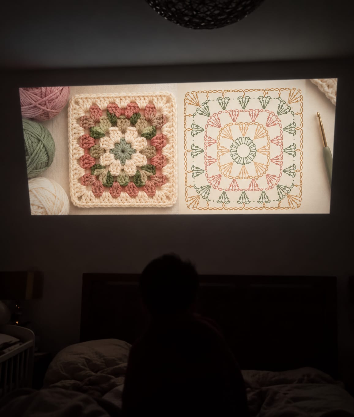 Customer photo review of Big-Screen Crochet Projector