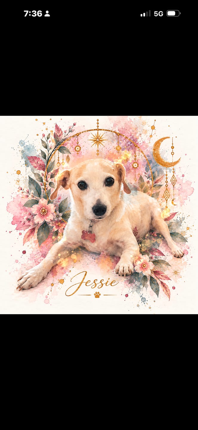 Customer photo review of Watercolor Pet Portrait-The Dreamcatcher