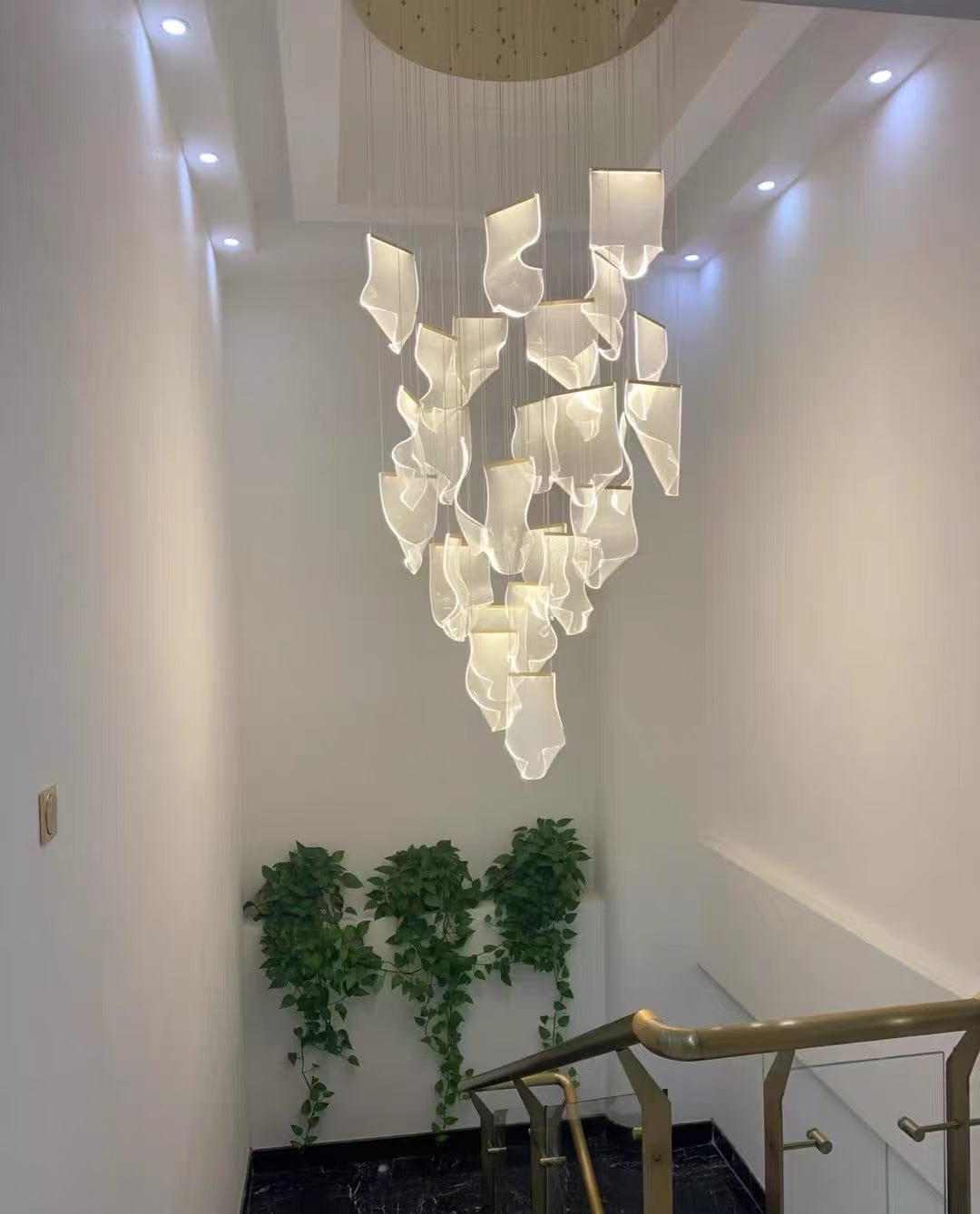 Customer photo review of Large Clear Acrylic Flowing Wave Chandelier