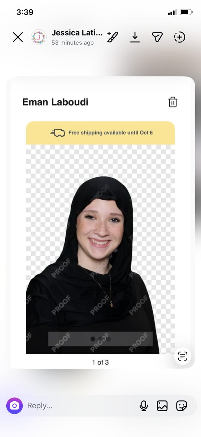 Customer photo review of Premium Jersey Hijab - Brownie