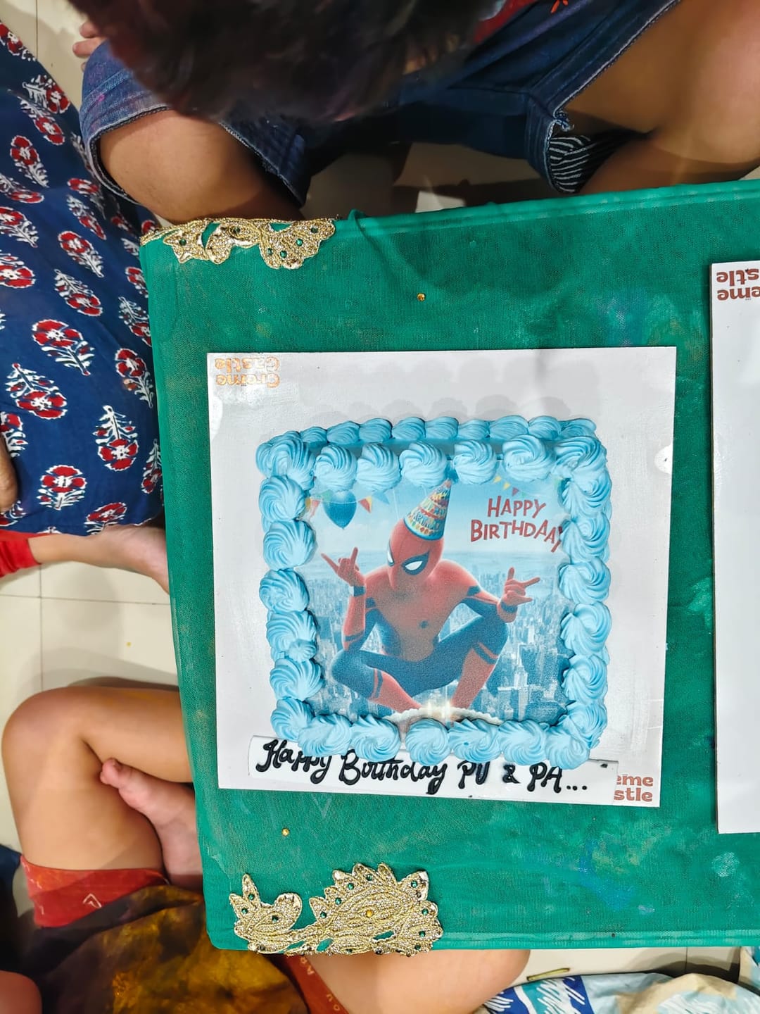 Customer photo review of Spiderman Birthday Photo Cake