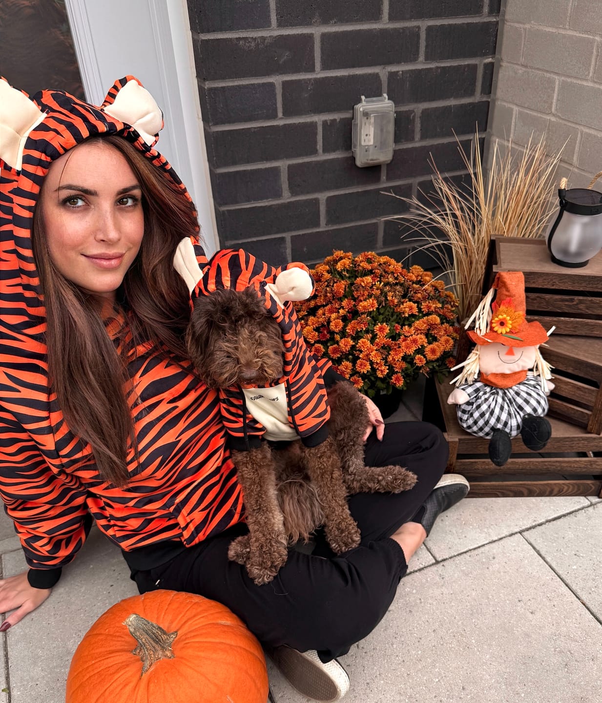 Customer photo review of Halloween Dog Hoodie - Tiger