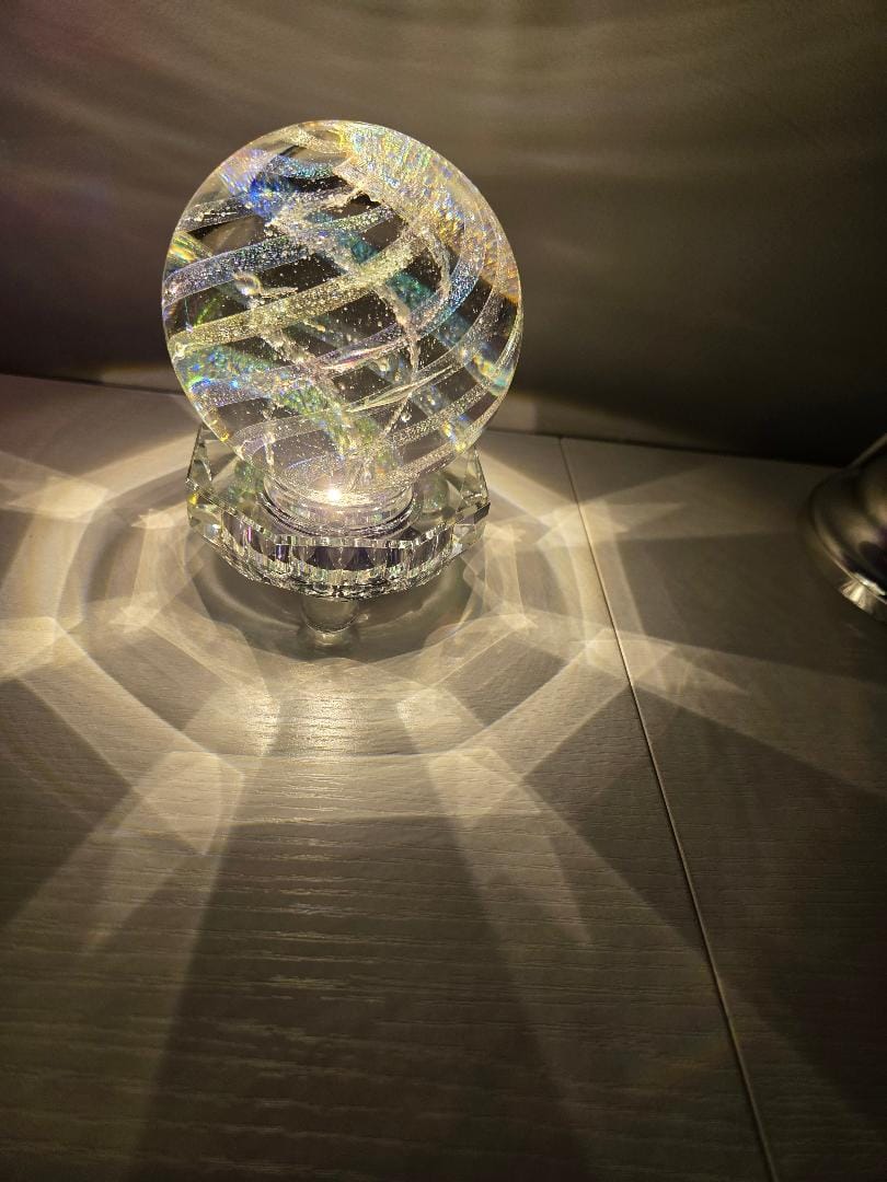 Customer photo review of Dichroic Rainbow Orb with Cremains
