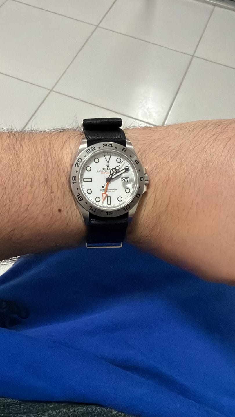 Customer photo review of Black Premium Nylon Watch Strap