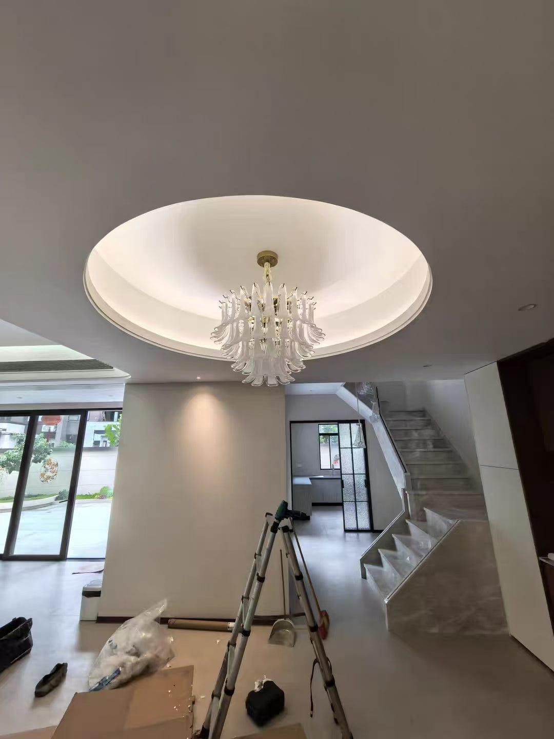 Customer photo review of Alessia White Jade Glass Branch Chandelier