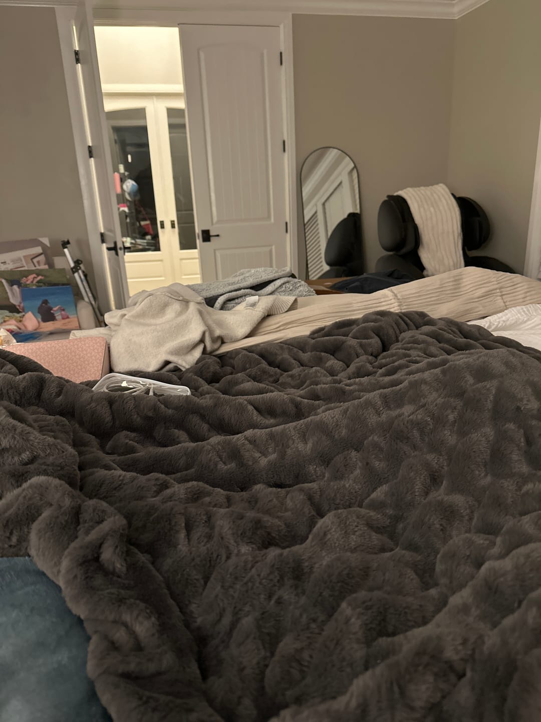 Customer photo review of Hugs Charcoal Blanket