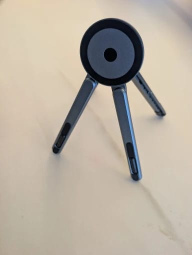 Customer photo review of Portable Foldable Laptop Stand for Desk Foldable Ergonomic 8-Level Height Construction Tripod Compatible Portable with Convenien