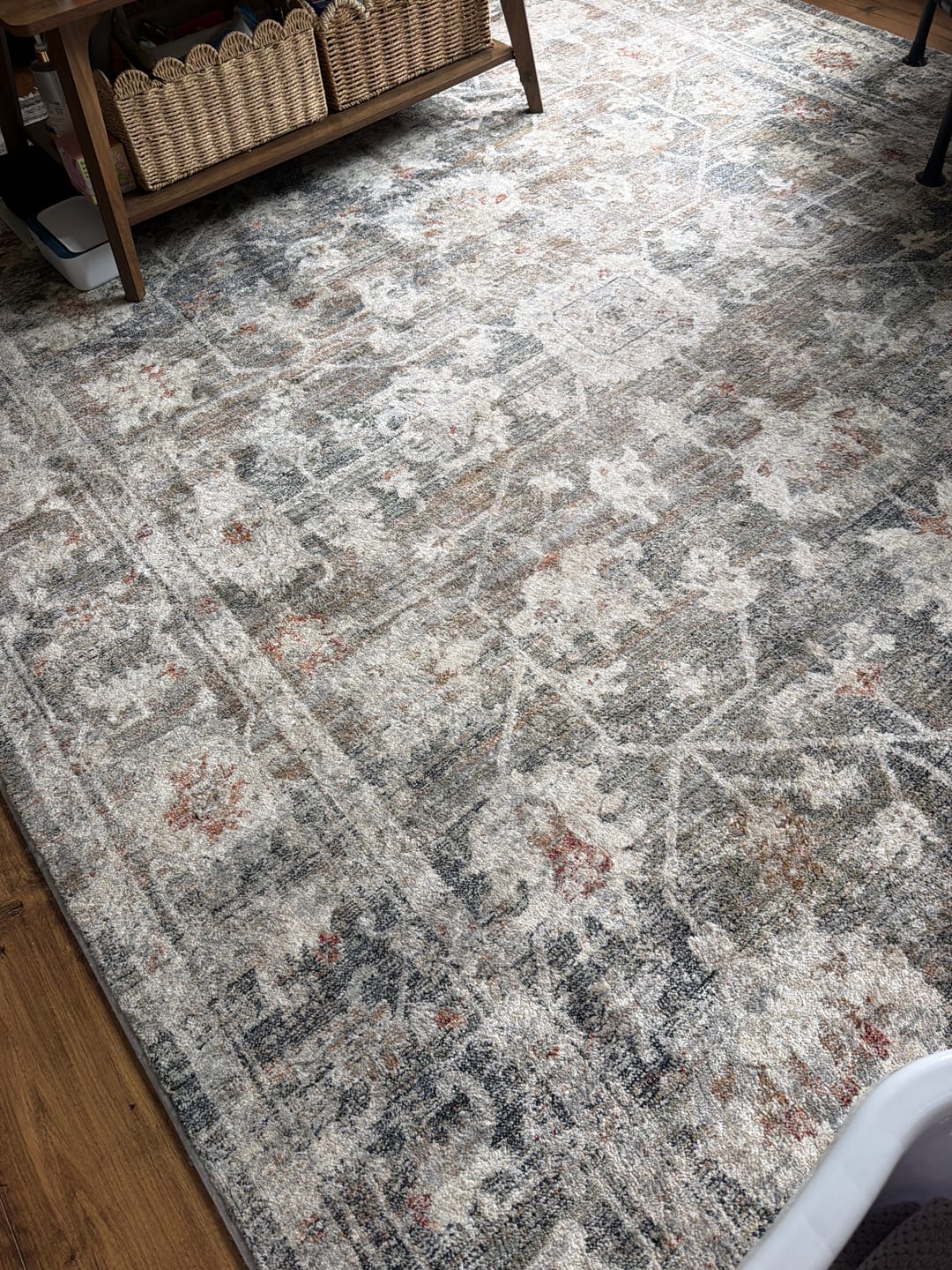 Customer photo review of Alara Vintage Washable Blue Rug