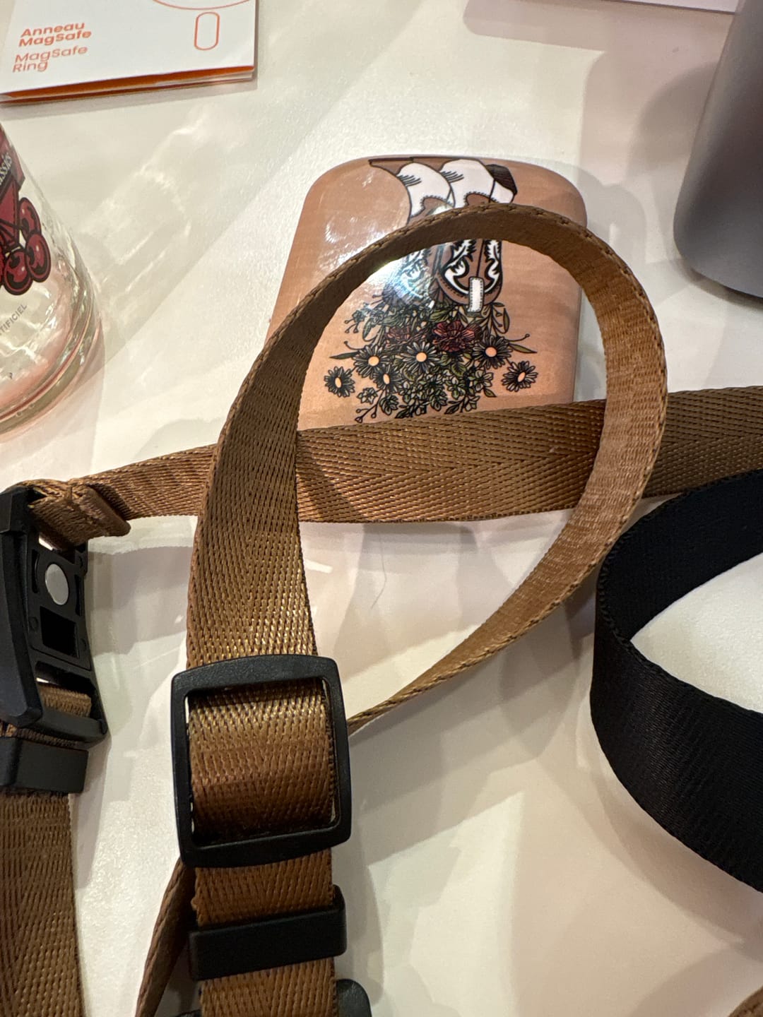 Customer photo review of Crossbody Phone Strap Brown