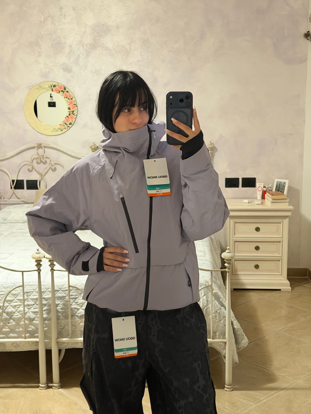 Customer photo review of Women's Lavender Face Vented Multi-pocket Fully Waterproof Snow Jacket