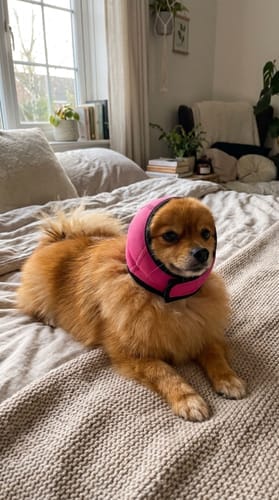 Customer photo review of Rincón Peludo® | Protector Acústico Antiestrés para Perros