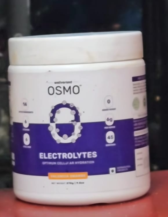 Customer photo review of OSMO - Electrolyte Hydration Blend (Advanced Salts + Taurine & Vitamins) | Valencia Orange Flavour (270g, 45 servings)