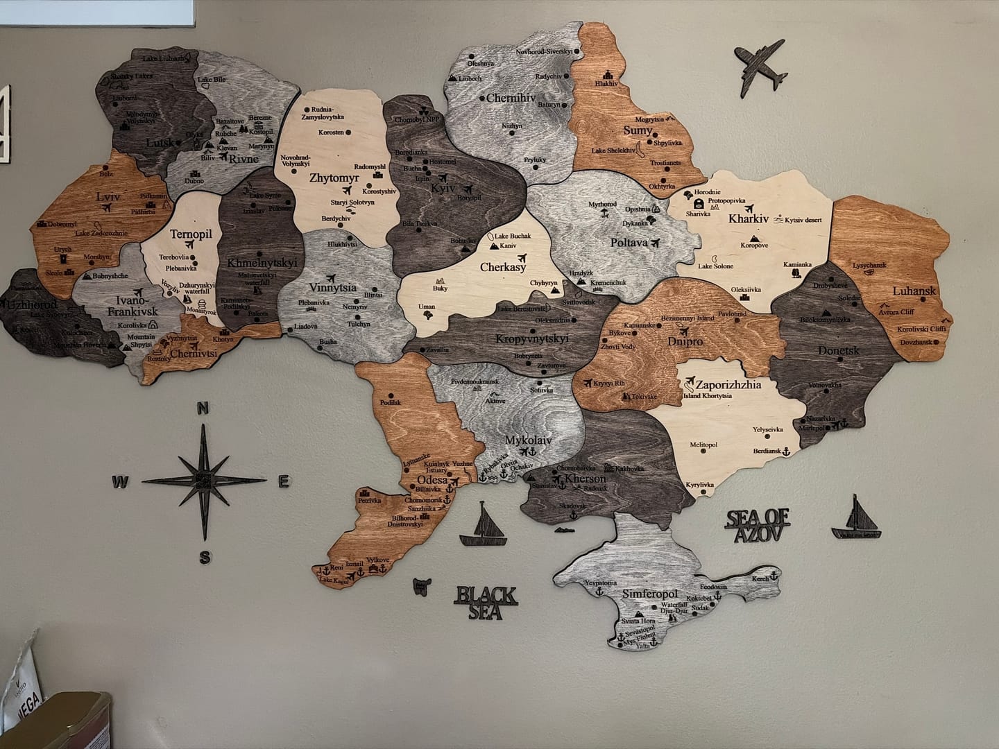 Customer photo review of Wooden Map of Ukraine Cappuccino