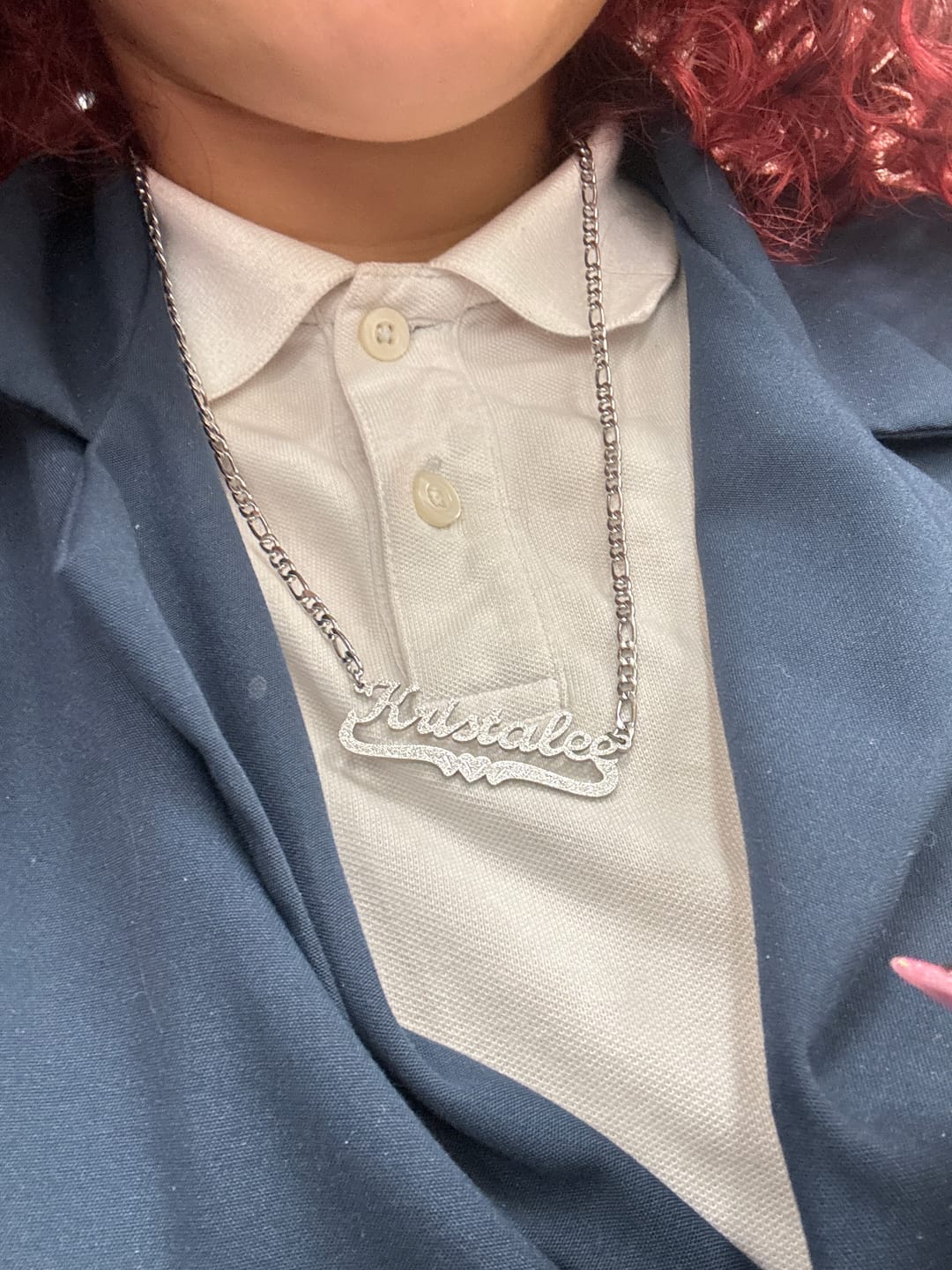 Customer photo review of Diamond Cut Heart Name Necklace