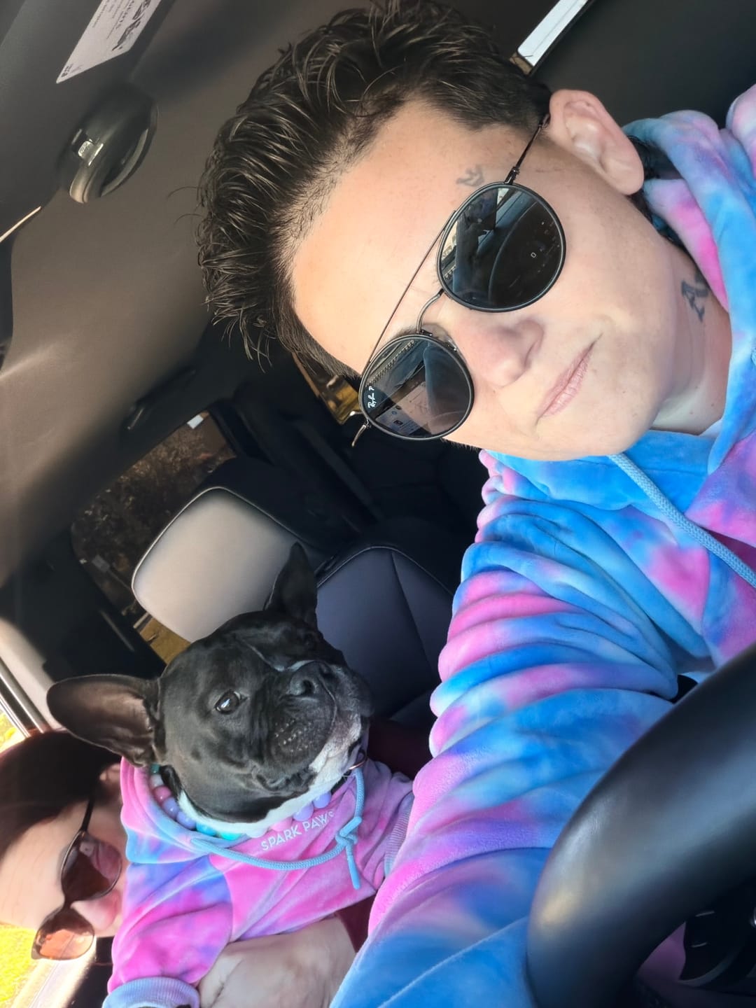 Customer photo review of Velvet Dog Hoodie - Snow Cone
