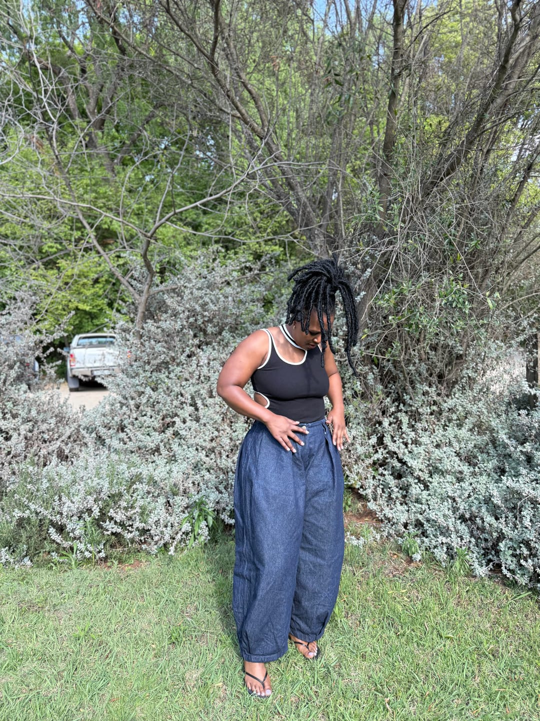 Customer photo review of Frankie Tank - Black & Cream
