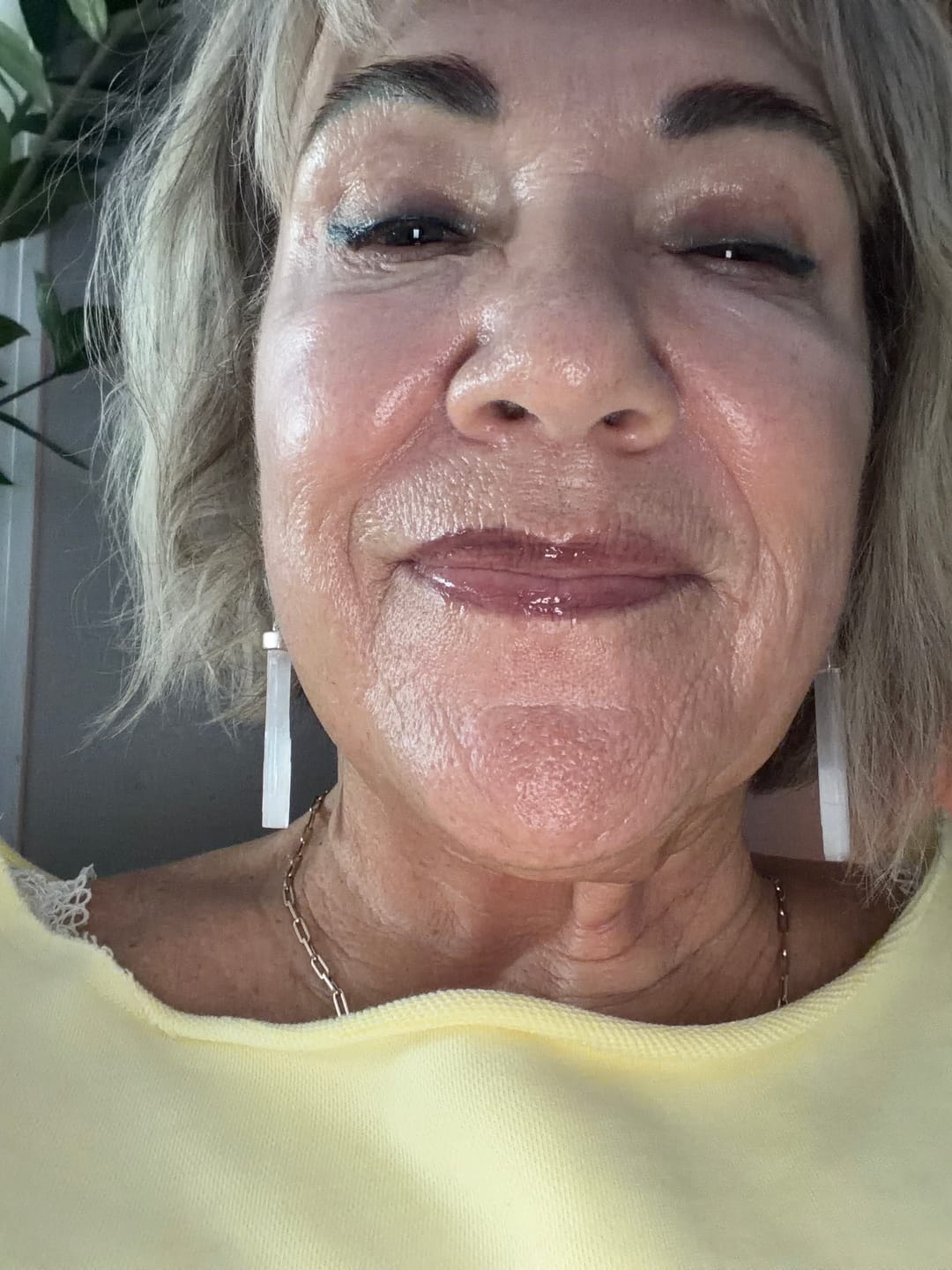 Customer photo review of Selenite earrings