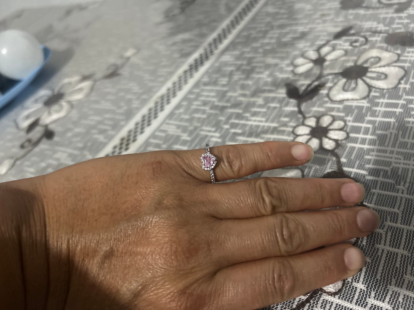 Customer photo review of ANILLO PROMESA CORAZON ELEVADO PLATEADO ROSA PLATA .925 + KIT DE REGALO