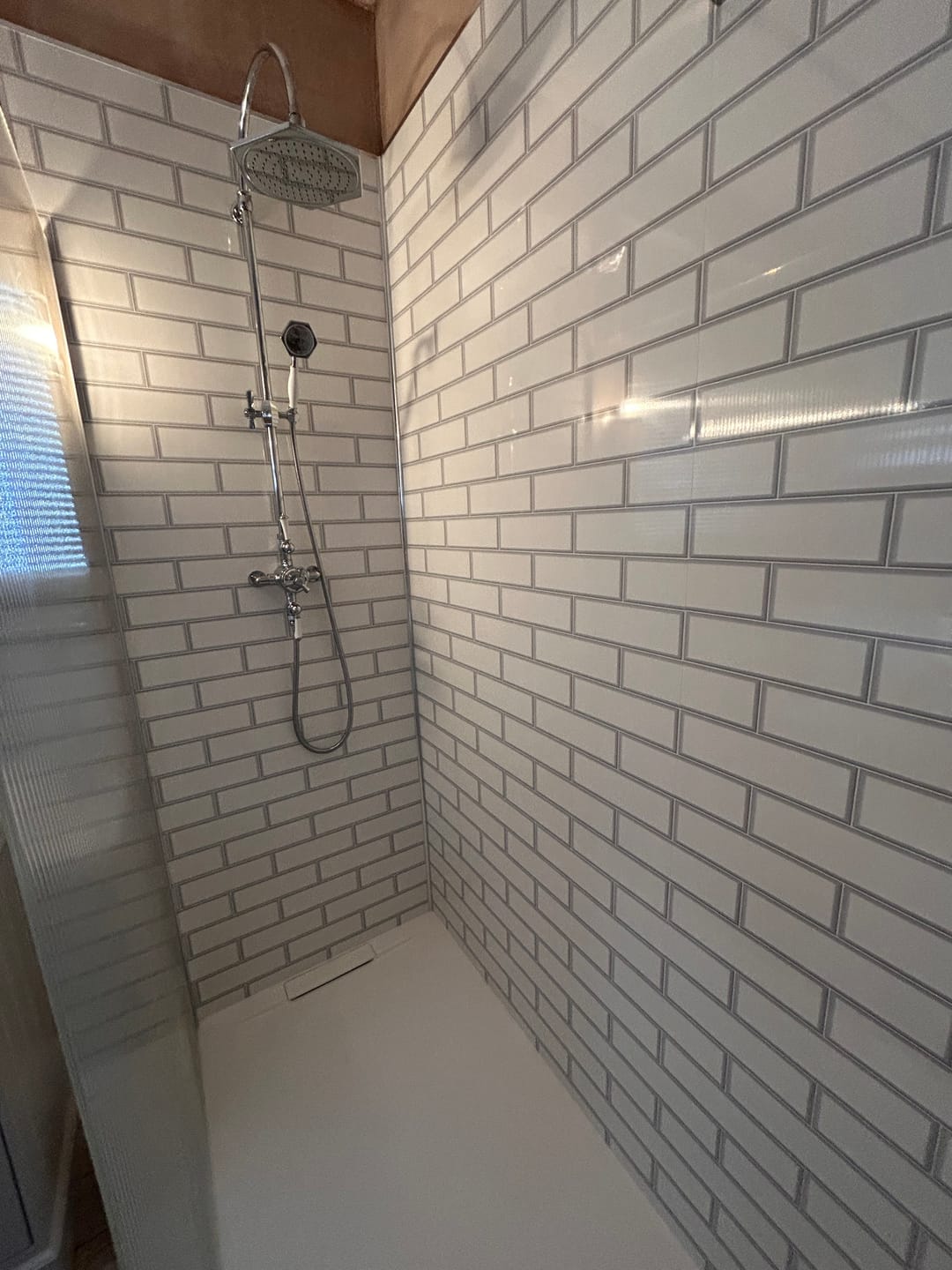 Customer photo review of 10mm London Tile Gloss Shower Panel 1M x 2.4M