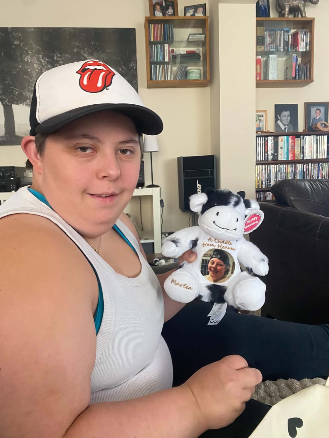 Customer photo review of Design a Personalised Cow Teddy – Add Your Photo, Name or Message