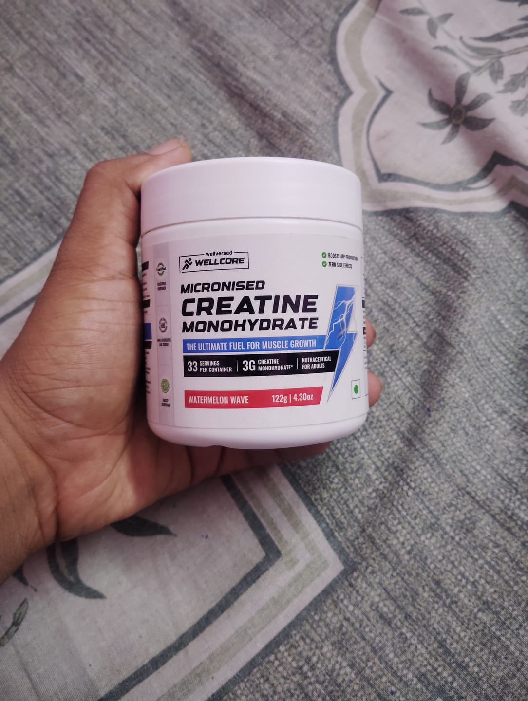 Customer photo review of Wellcore - Pure Micronised Creatine Monohydrate | Watermelon Wave (122g, 33 servings)