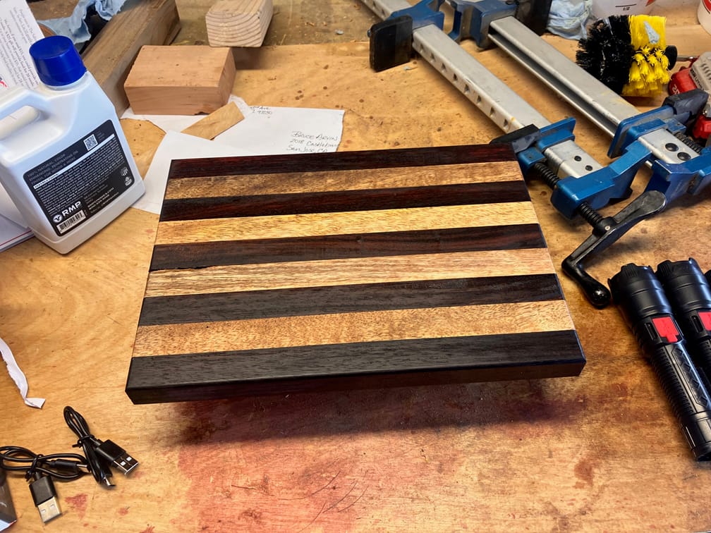 Customer photo review of Combo Pack of 10, 3/4" Lumber Board | Cutting Board Blocks | Indian Rosewood, Mango – 1" x 1" x 12"