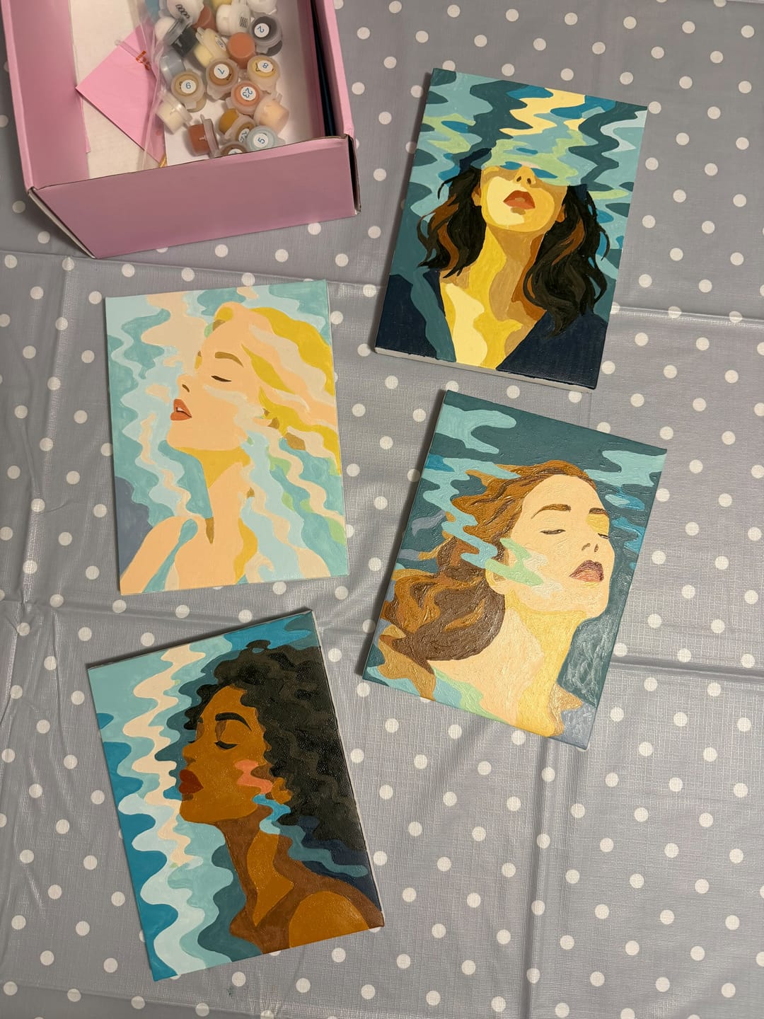 Customer photo review of 4 Mini Paintings - Underwater Set