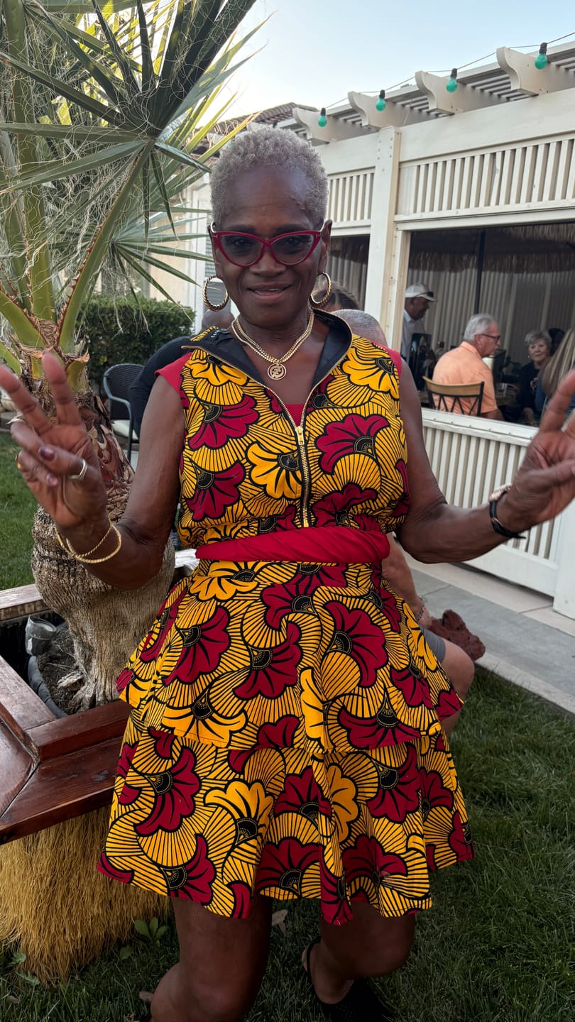 Customer photo review of GBEMI AFRICAN PRINT TWO PIECE SKIRT SET [ORANGE]