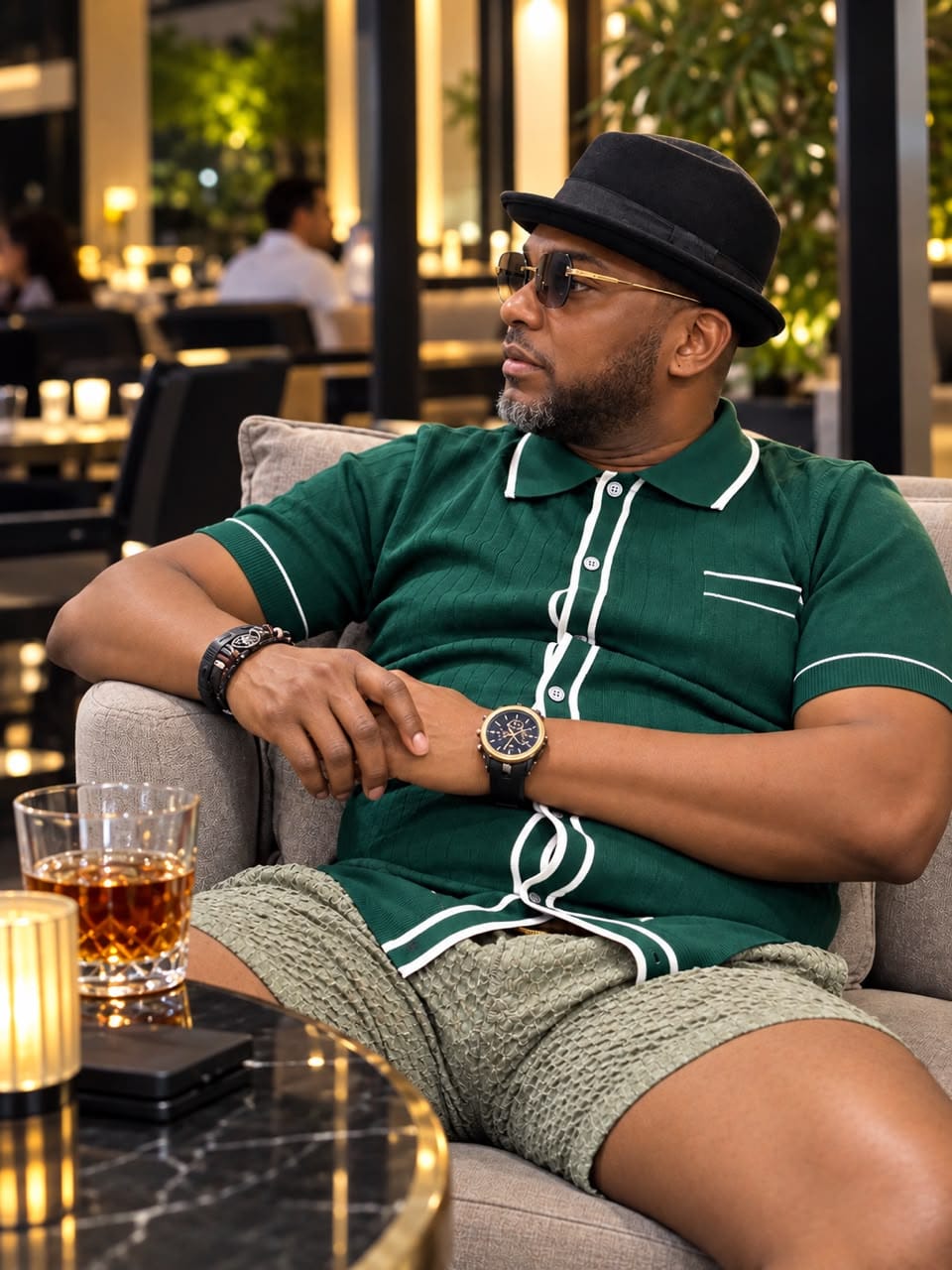Customer photo review of Contrast Trim Ribbed Knit Shirt