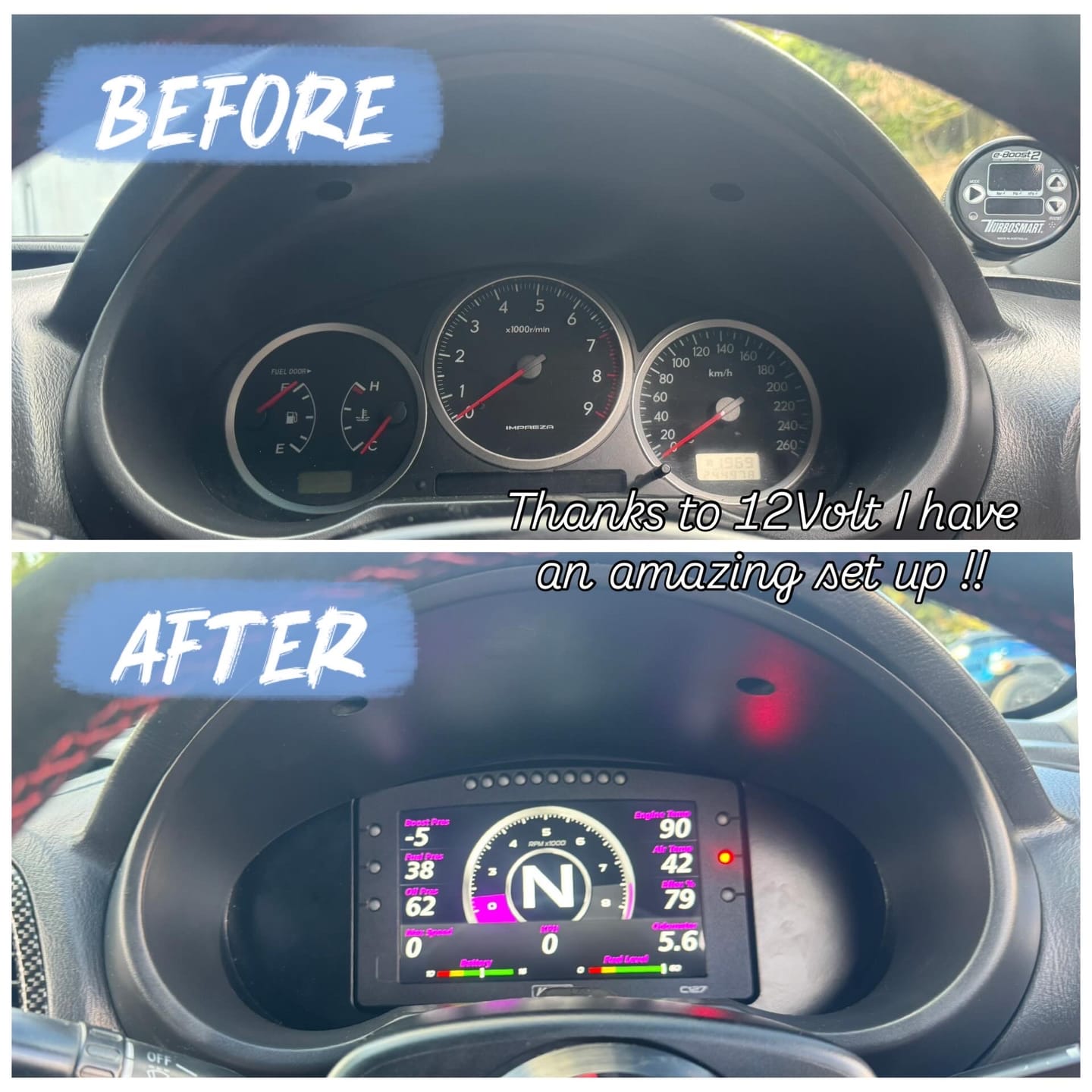 Customer photo review of Subaru Impreza WRX GD GG 2nd Gen 00-07 Dash Mount