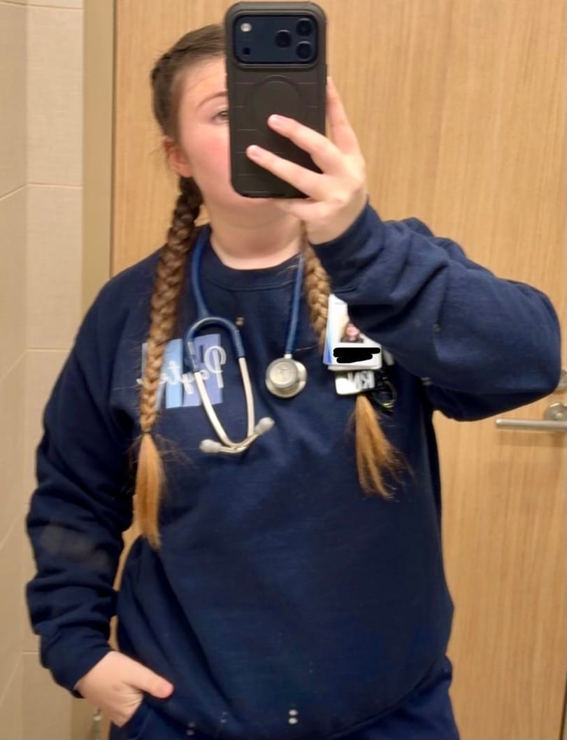 Customer photo review of Personalized Sweatshirt | Blue or Pink Certifications