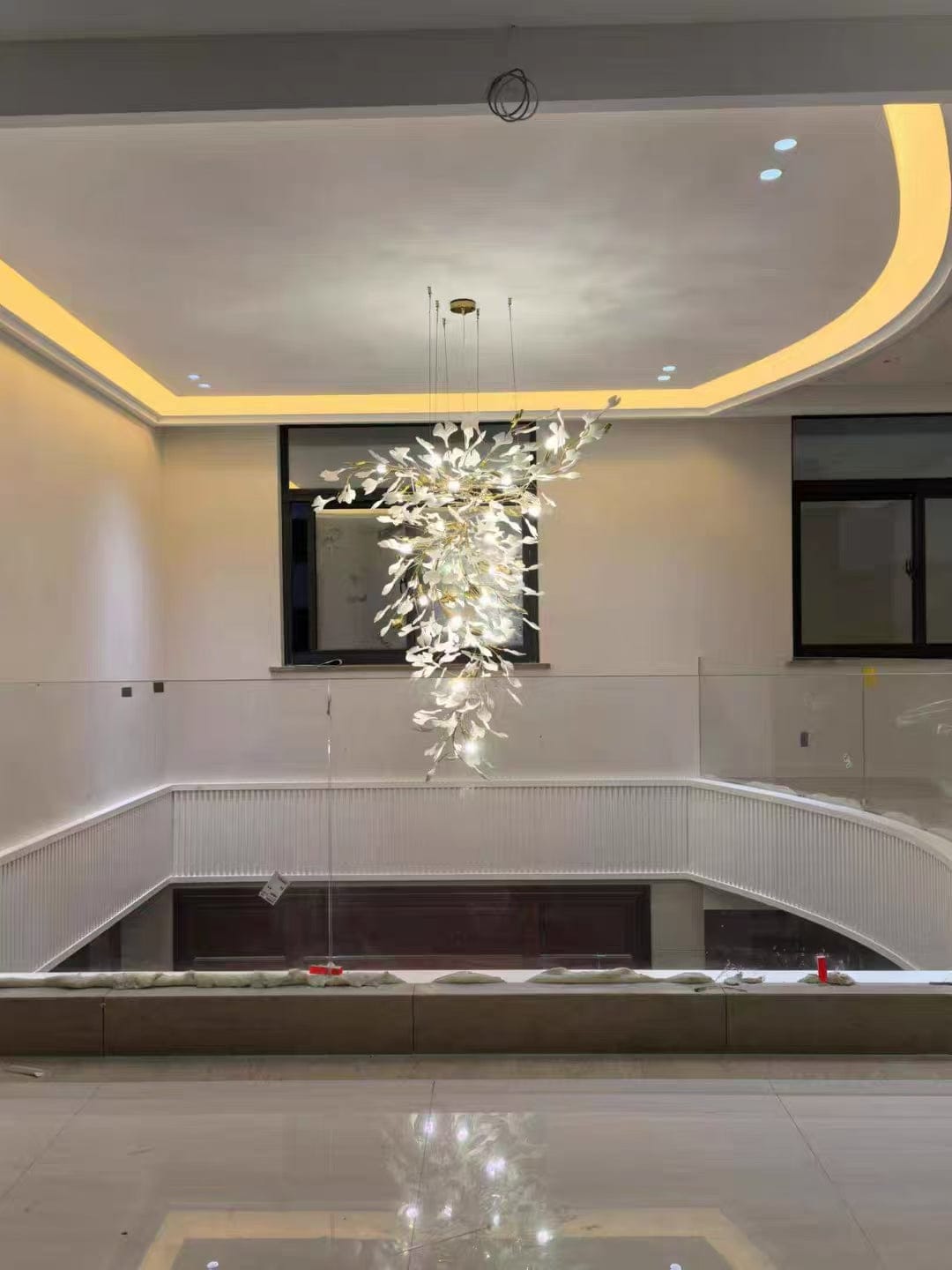 Customer photo review of Modern Gingko Leaf Tree Branch Chandelier for Staircase