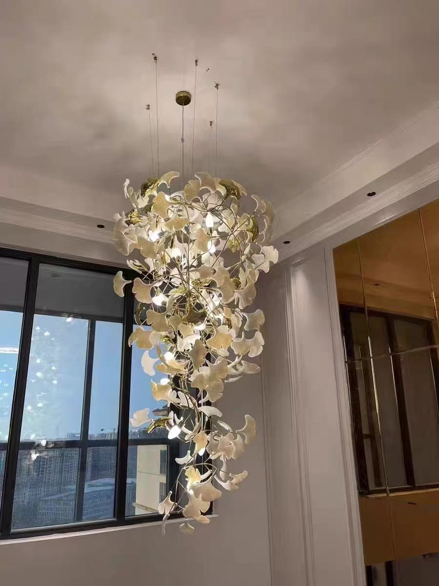 Customer photo review of Modern Gingko Leaf Tree Branch Chandelier for Staircase