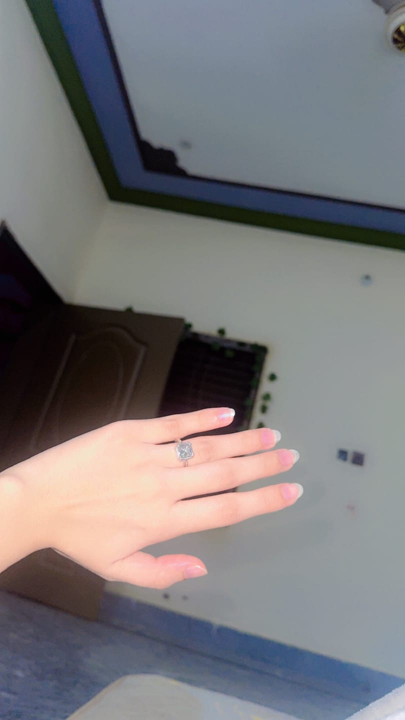 Customer photo review of Asscher Dreamware — Asscher Cut Moissanite Ring in Sterling Silver