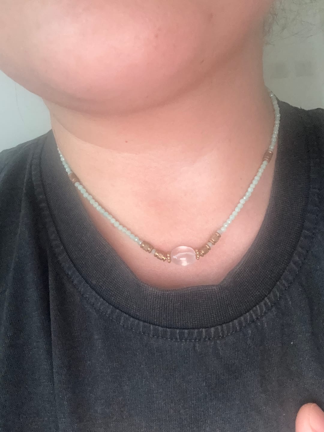 Customer photo review of שרשראות מהרני אמזונייט ורוז קוורץ