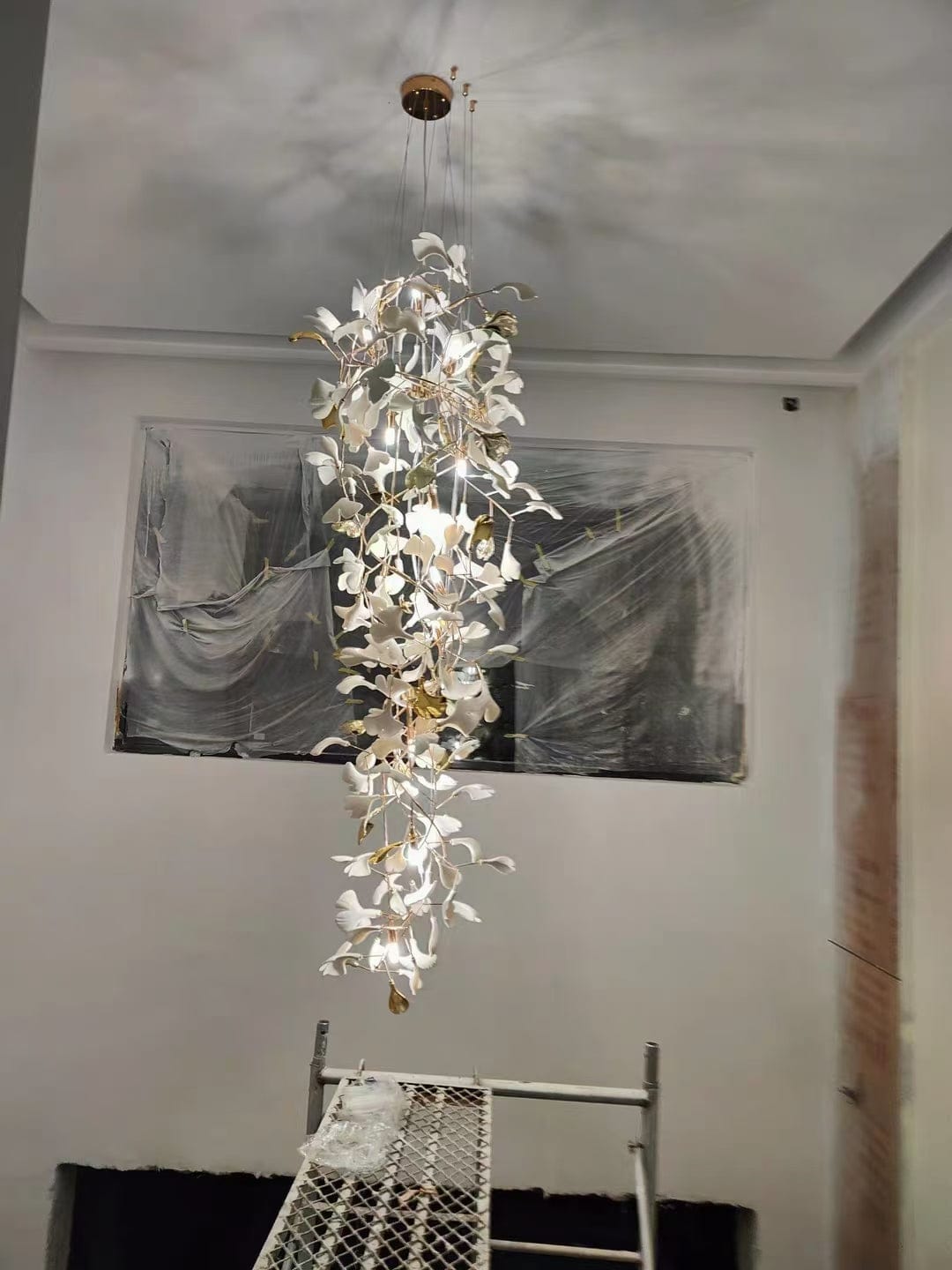 Customer photo review of Modern Gingko Leaf Tree Branch Chandelier for Staircase