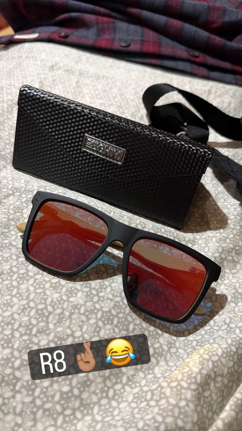 Customer photo review of 80Eighty® Polarized Bamboo Sunglasses - Red