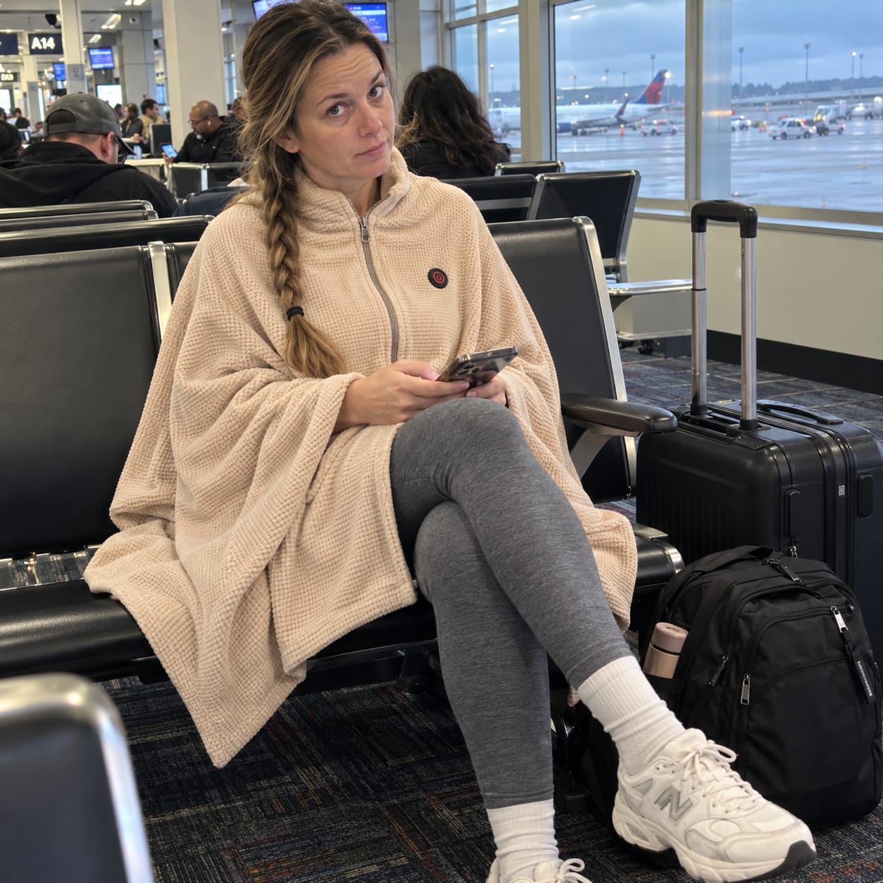 Customer photo review of Heated Wearable Blanket