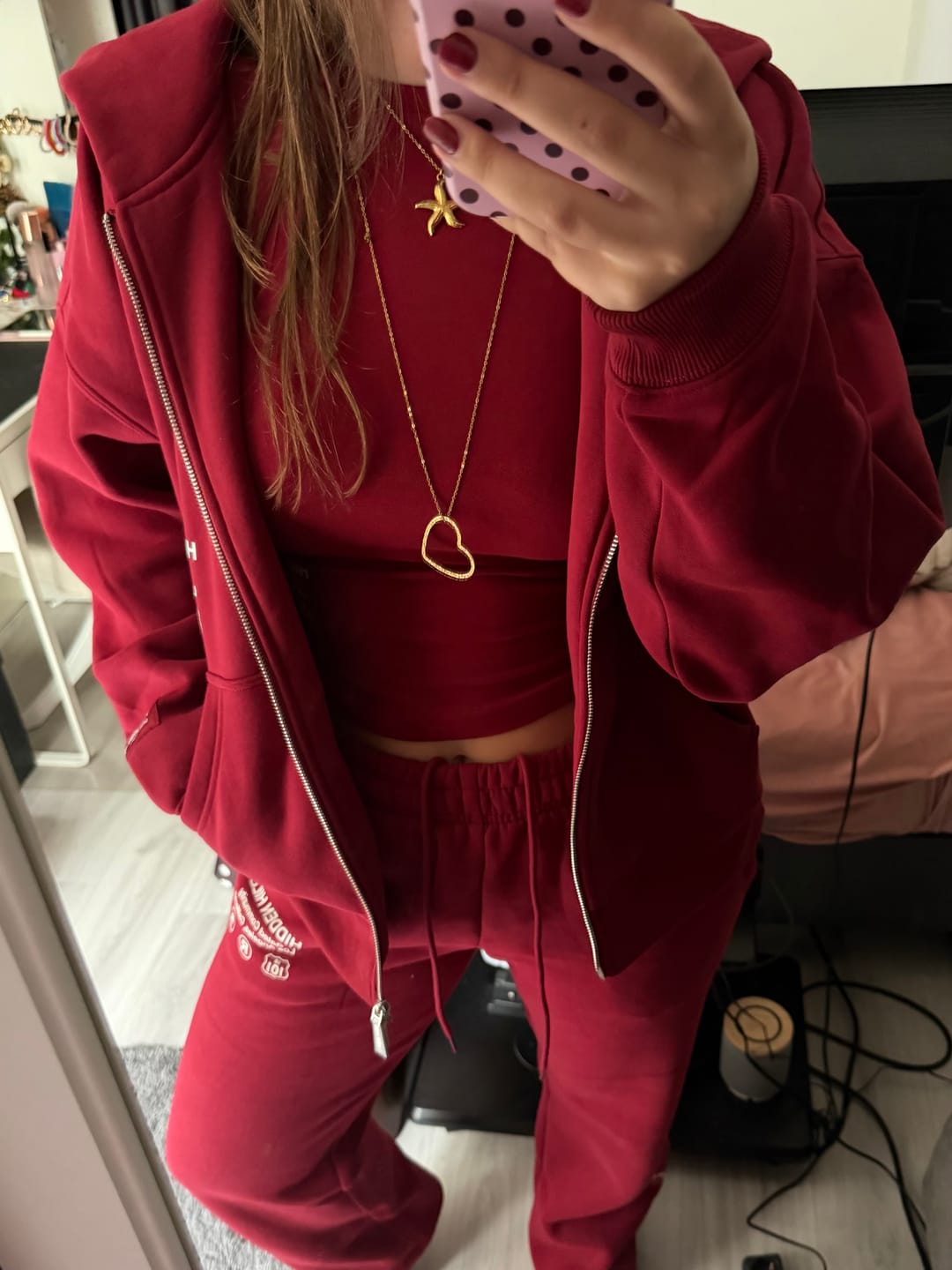 Customer photo review of LABEL ZIP HOODIE BURGUNDY