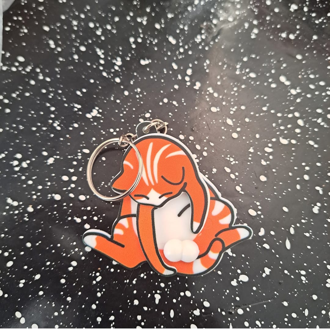 Customer photo review of Mischief Cat - Interactuve Cat Keychain
