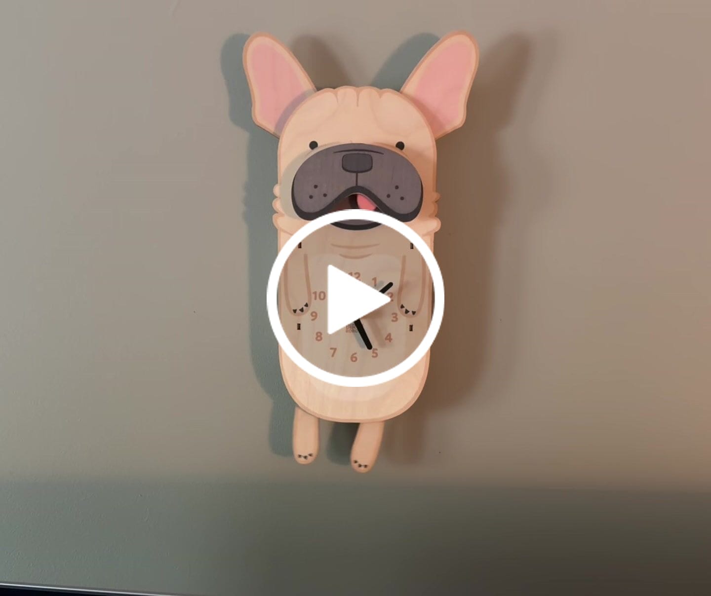 Customer video review of Louie the French Bulldog Pendulum Clock