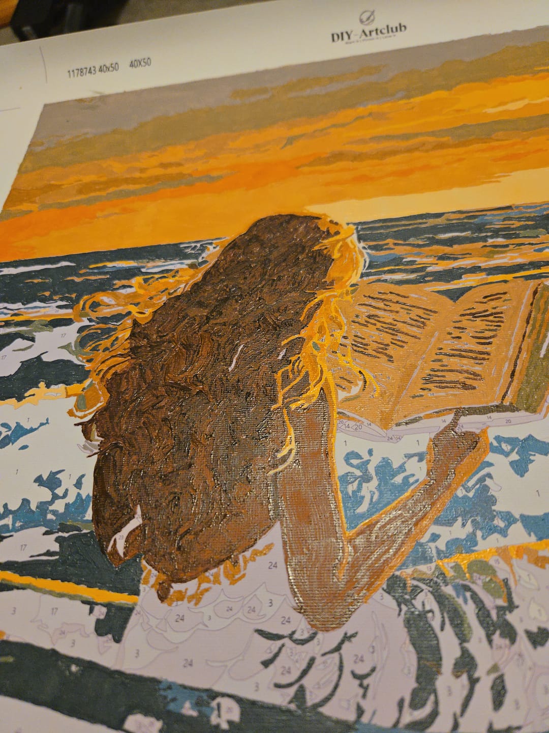 Customer photo review of The Reading Mermaid | Paint by Number