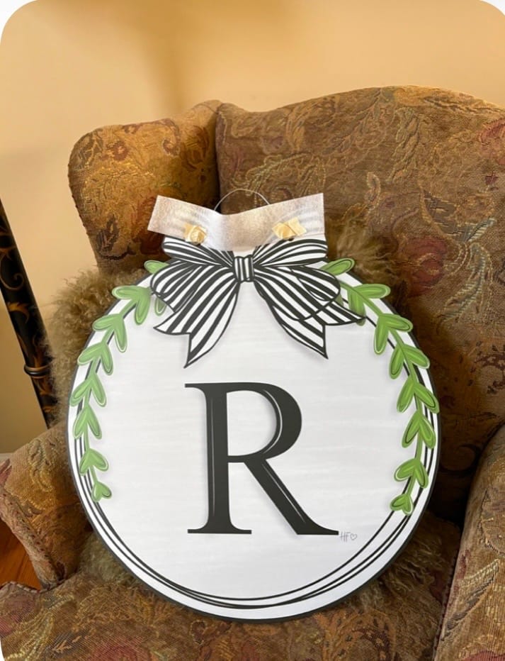 Customer photo review of Minimalist Monogram Single Letter Door Hanger