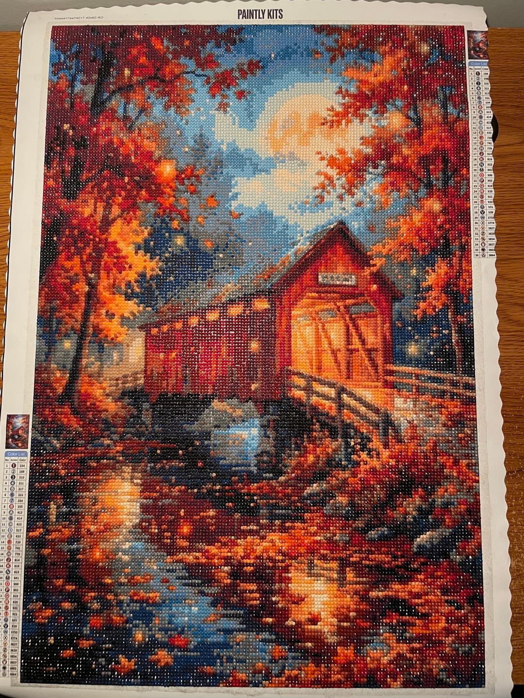 Customer photo review of Vermont Covered Bridge at Night (Diamond Painting)