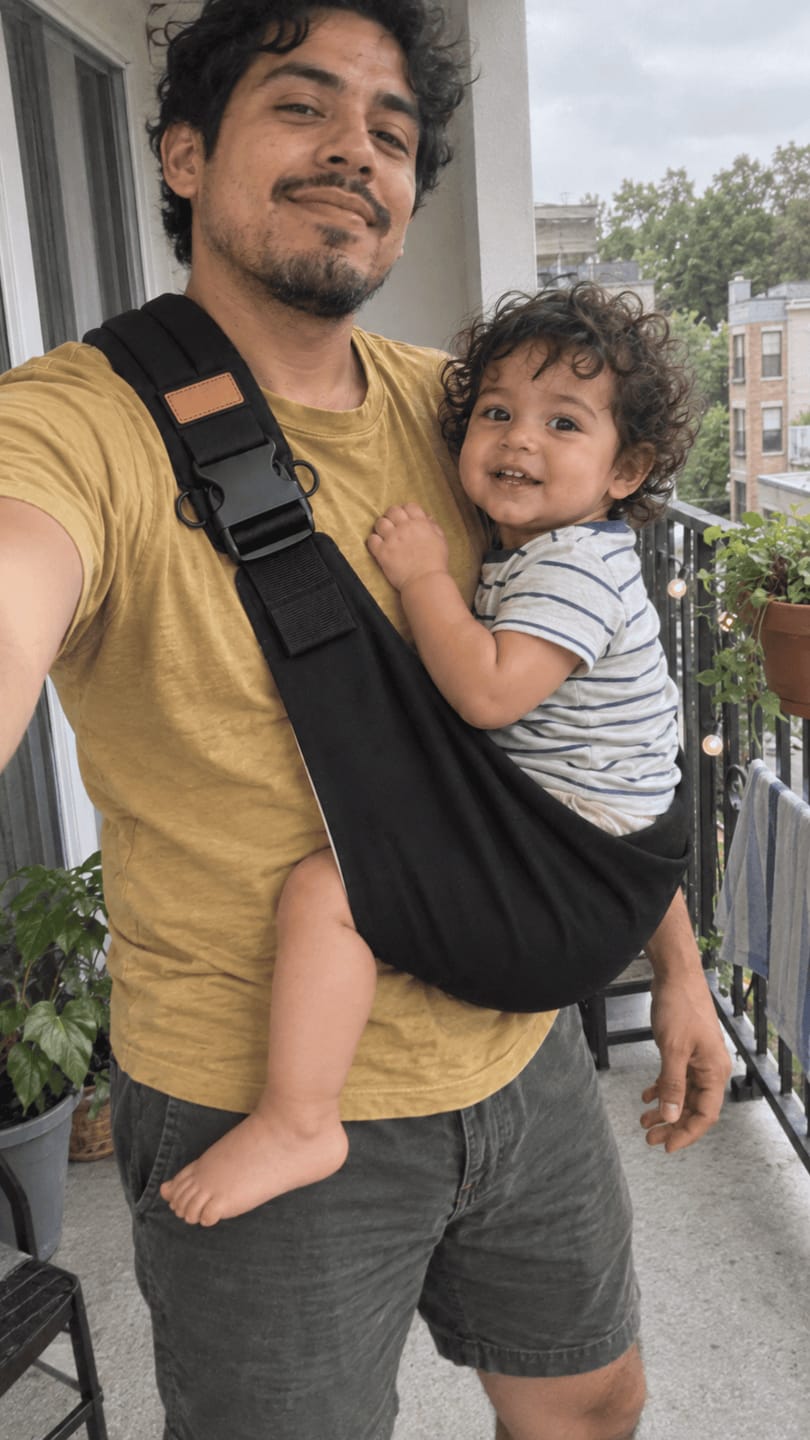 Customer photo review of Portabebé Compacto Ajustable