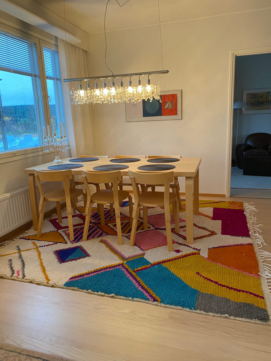 Customer photo review of Colorful Moroccan Berber Wool Rug with Diamond Motifs